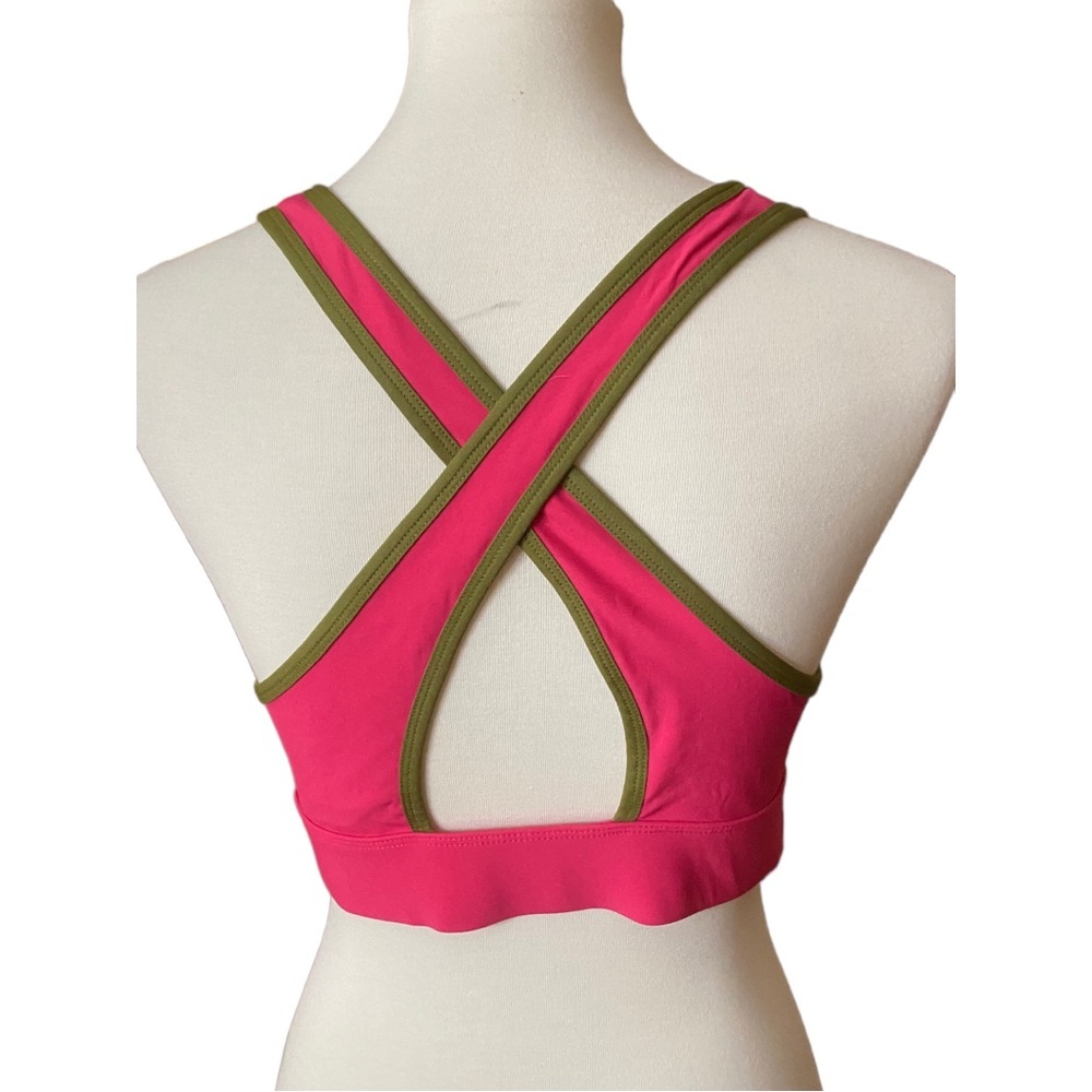 Fabletics Pink and Green Sports Bra